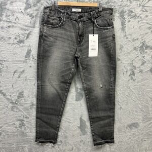 Moussy Vintage Jeans Womens 31 Light Black Cadet Skinny Frayed Made In Japan